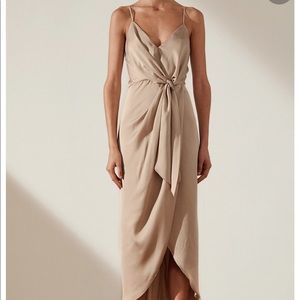 Shona joy oro tie front dress - NEW. stone.